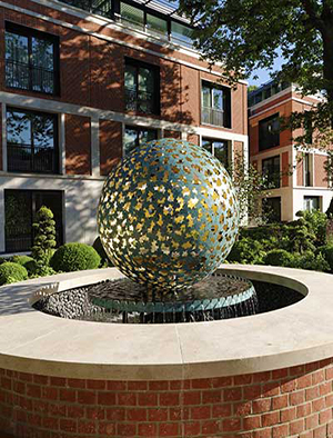 Custom sculptures and water features for luxury homes, London, England